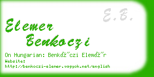 elemer benkoczi business card